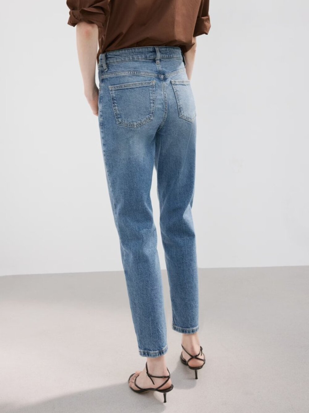 Mango Newmom Comfort High Rise Jeans Womens Size 4 Medium Blue 27011242 - Picture 13 of 14